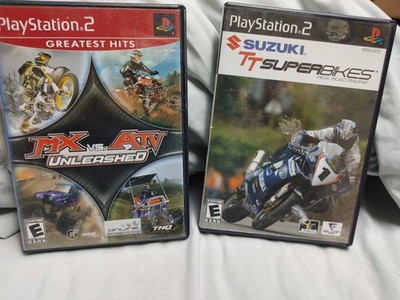 Lot 2 Sony PlayStation 2 PS2 MX vs. ATX Suzuki TT  Super Bikes Cycle Video Games