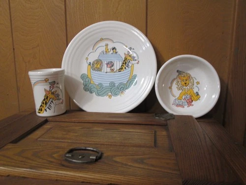 NICE Fiestaware 3 piece NOAH’S ARK child’s set discontinued children's Fiesta