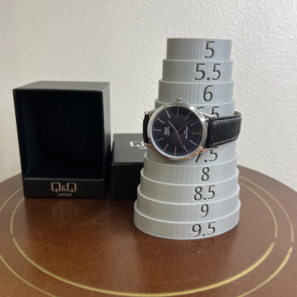 Q&Q Blue Tone Quartz Men's Watch Black Leather Band! New Battery! Ships Fast! - Image 4 of 4