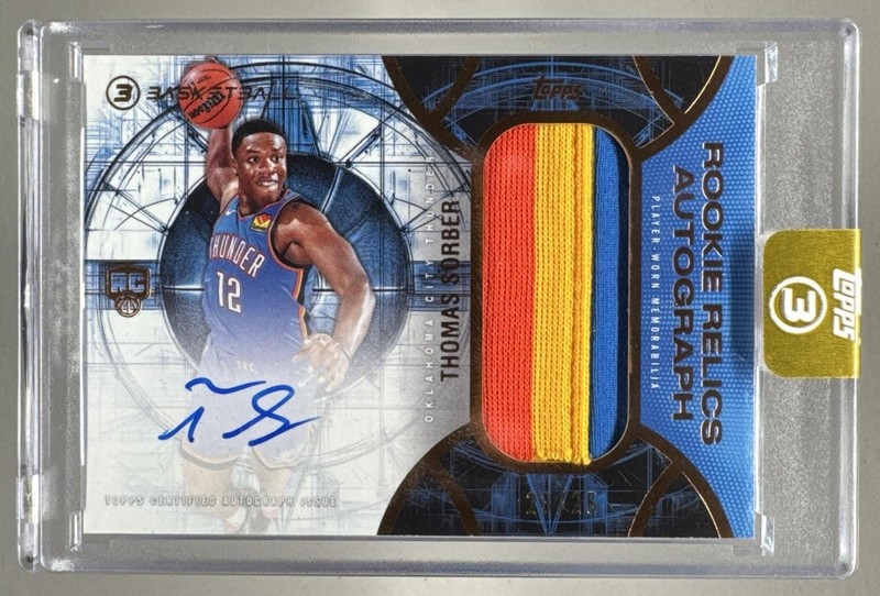 Thomas Sorber 2025 Topps Three #RRA-TS Bronze Patch RC Auto /25 Rookie