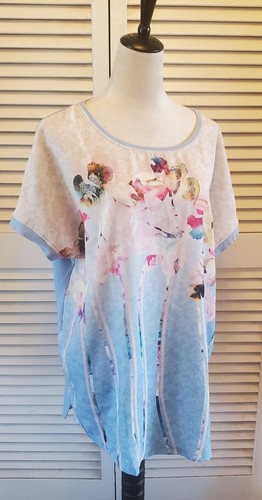 Frank Walder Blouse Top T-Shirt, Women's Size US 18 Abstract Floral