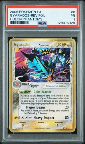 PSA 1 Gyarados (Delta Species) 8/110 Holon Phantoms STAMPED Reverse Holo Pokemon