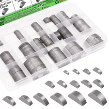 Ruibapa 110PCS Metric Woodruff Key Assortment Kit, 15 Sizes Carbon Steel Wood...