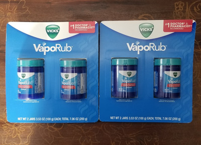 2 x Vicks, VapoRub, Cough Suppressant, 4 Jars x 3.53 OZ Each. Cough Suppressant