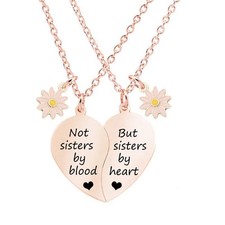 BFF Necklace for 2-Split Heart Necklace Not Sisters by Blood Pendant Best Friend
