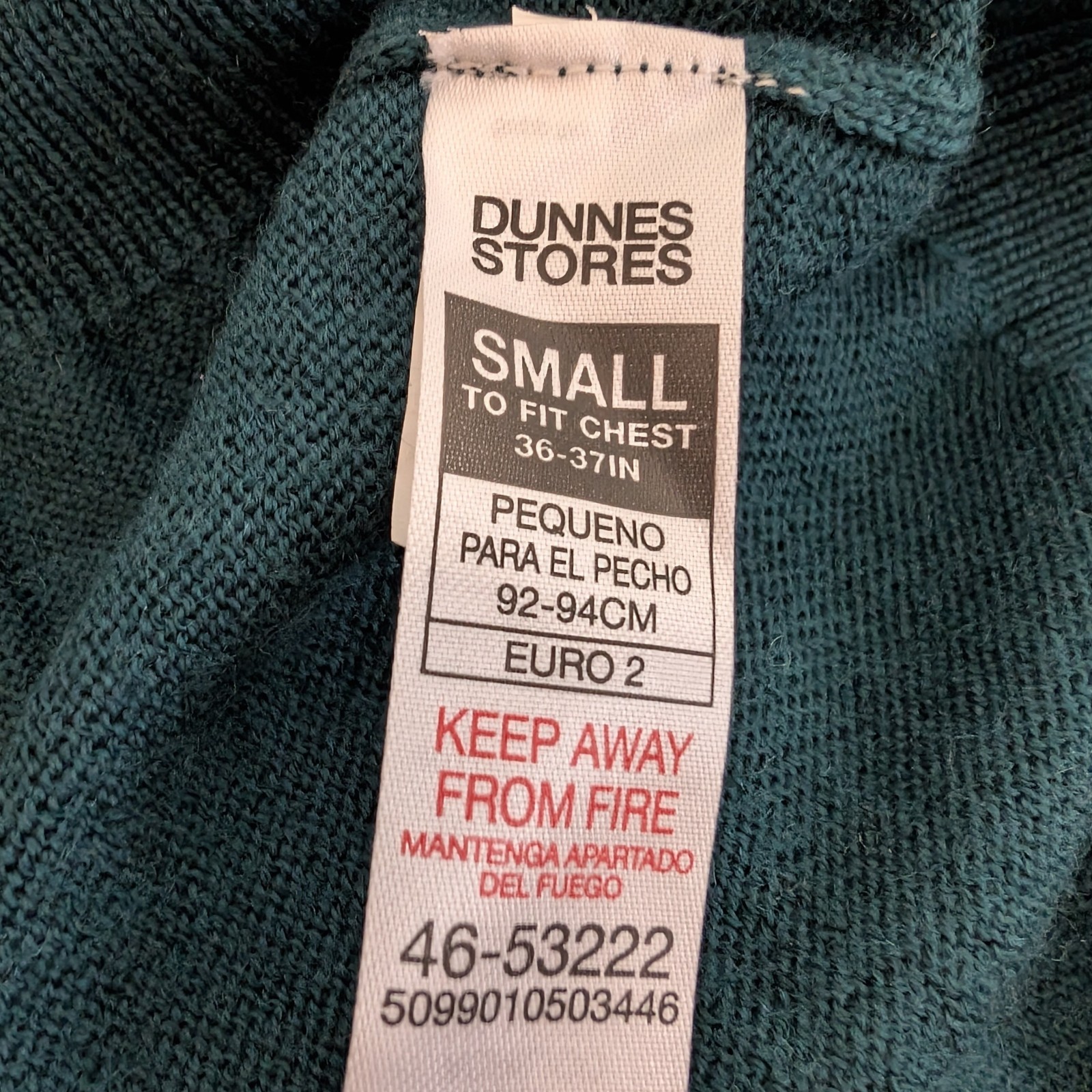 Unisex Dunnes Merino Blend Knitted Teal  Jumper UK Mens S/Ladies 10-12 image 4
