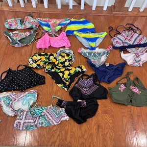 TRUE CRAFT Huge Lot 15+ Girl's One Piece Swimsuits Bundle Set Mixed Sizes S-L 