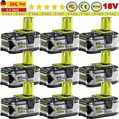 Für Ryobi 18V Akku 8.0AH 12.0Ah Akku One Plus Lithium RB18L40 P109 P108 P102 DHL
