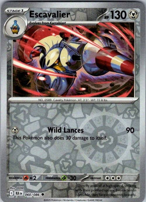 Pokemon | SV: Black Bolt | Escavalier | 060/086 | Reverse Holo | NM