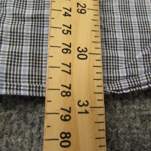 Ralph Lauren Shirt Men Medium Blue Gray Plaid Blake Short Sleeve Cotton Oversize - Picture 6 of 11