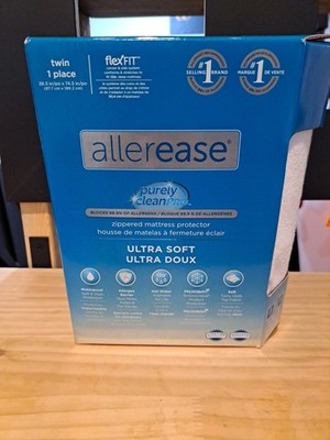 Allerease Ultra Soft TWIN Size Zippered Mattress Protector. Waterproof
