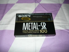 Vintage New Sealed Sony Metal SR 100 1990 USA Type IV Blank Cassette Tape