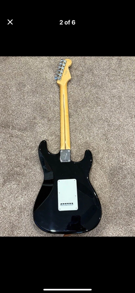 Fender Standard Stratocaster Black Electric Rare Left Handed Guitar With Case - Image 3 of 4