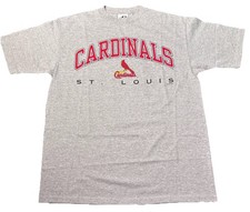 Vintage St Louis Cardinals T-Shirt MLB Y2K 2001 Dynasty Size Large Gray Logo