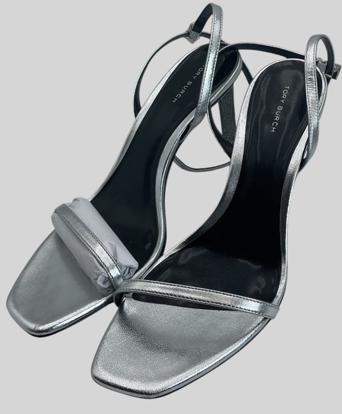 Tory Burch Pave Women's Size 9.5 Silver High Heel Sandals NIB