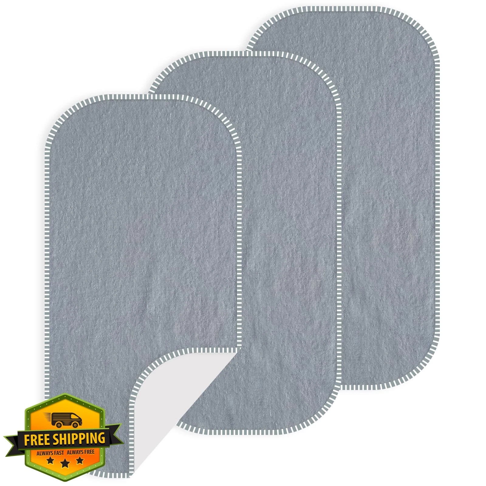 CUXFLS Changing Pad Liners, 3 Pack, Waterproof, Grey Line