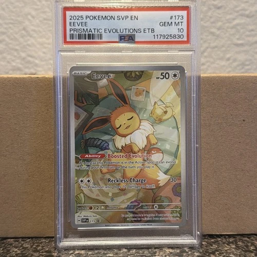 POKEMON 2025 Prismatic Evolutions ETB EEVEE Full Art SVP En #173 PSA 10