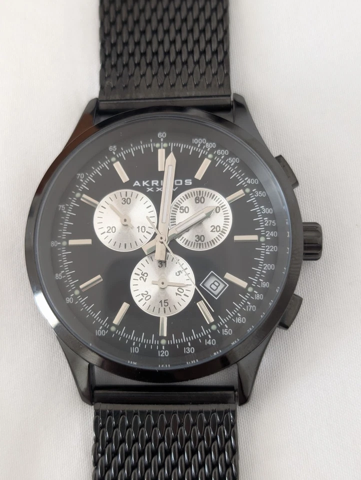 NEW Akribos XXIV Men’s Tachymeter Chronograph – AK625 sapphire coated crystal - image 4 of 4