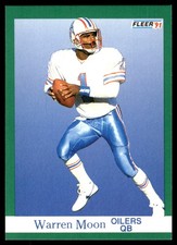 Warren Moon 1991 Fleer #70 Houston Oilers NFL READ FREE SHIPPING AutographDen