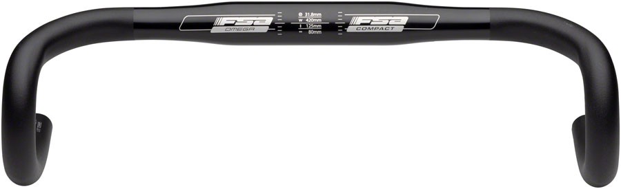 FSA Omega Compact Aluminum Drop Handlebar - 31.8mm, 38cm, Bl