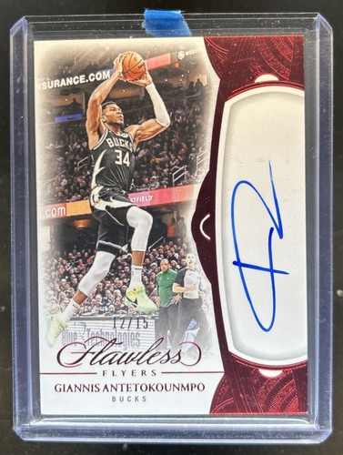 2024-25 Panini Flawless Giannis Antetokounmpo Flyers Auto Ruby #/15 Bucks
