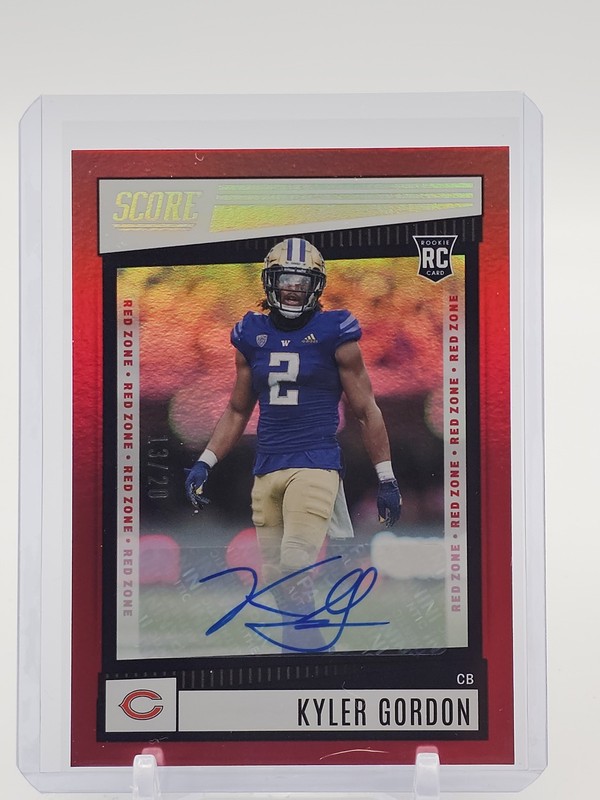 KYLER GORDON 2022 SCORE RED ZONE ROOKIE AUTO /20 #349 BEARS Q3286
