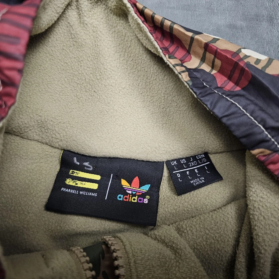 Adidas Pharrell Williams Jacket Mens Large Camo Pullover Fleece CY7871 Hiking - Image 3 of 4