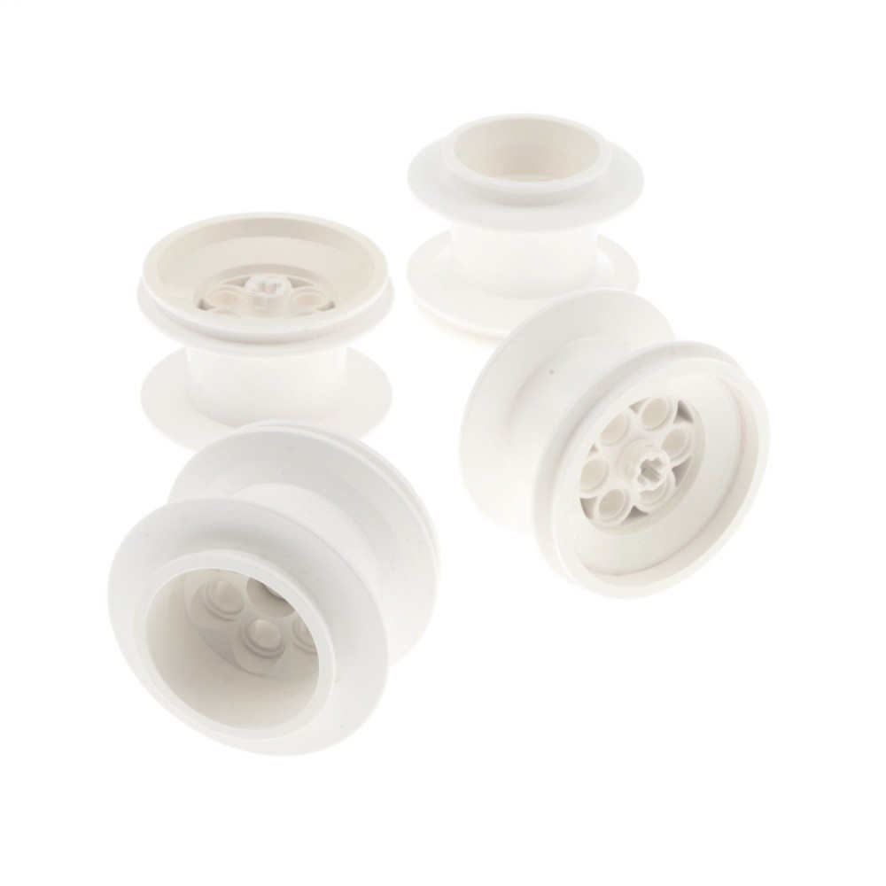 4x Lego Technic Rim B-Ware worn 68.8x40 White Car Vehicle Wheel 2996