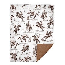 Western Baby Blanket, Cowboy Minky Blankets for Boys Girls, Nursery Room Deco...
