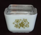 Pyrex 501 Refrigerator Dish ~ Crazy Daisy, Spring Blossom Green, VGC