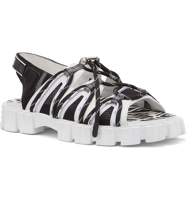 100% AUTHENTIC NEW MEN FENDI X SARAH COLEMAN FORCE FF VERTIGO SANDALS UK 7/US 8