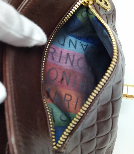 Marino Orlandi Brown Leather Turnlock Flap Closure Crossbody Bag - Picture 13 of 19