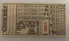 Pennsylvania Railroad Co Ticket Conductor Receipt 1950’s Penn Station Train Stub