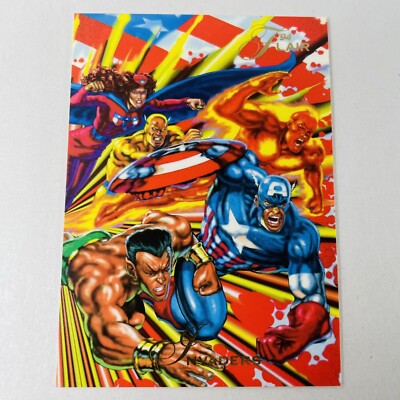 INVADERS 1994 Flair Marvel card #36 Captain America Namor Human Torch 
