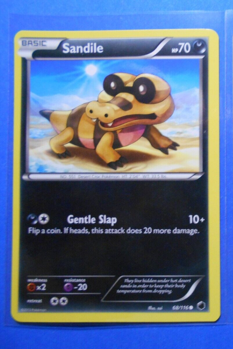 Sandile 68/116 Pokemon card BW Plasma Freeze common NM