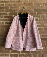 Thom Browne Black Fleece Mens Reversible Sport Coat Blazer Sz BB2 Linen/Cotton