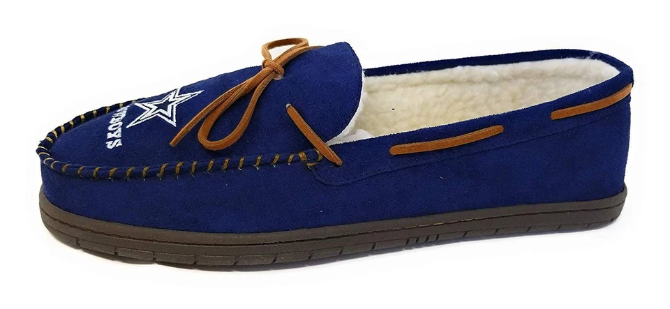 NFL Dallas Cowboys Hombre Color Mocasín Duro Zapatillas-Nuevas Foto 2 de 3
