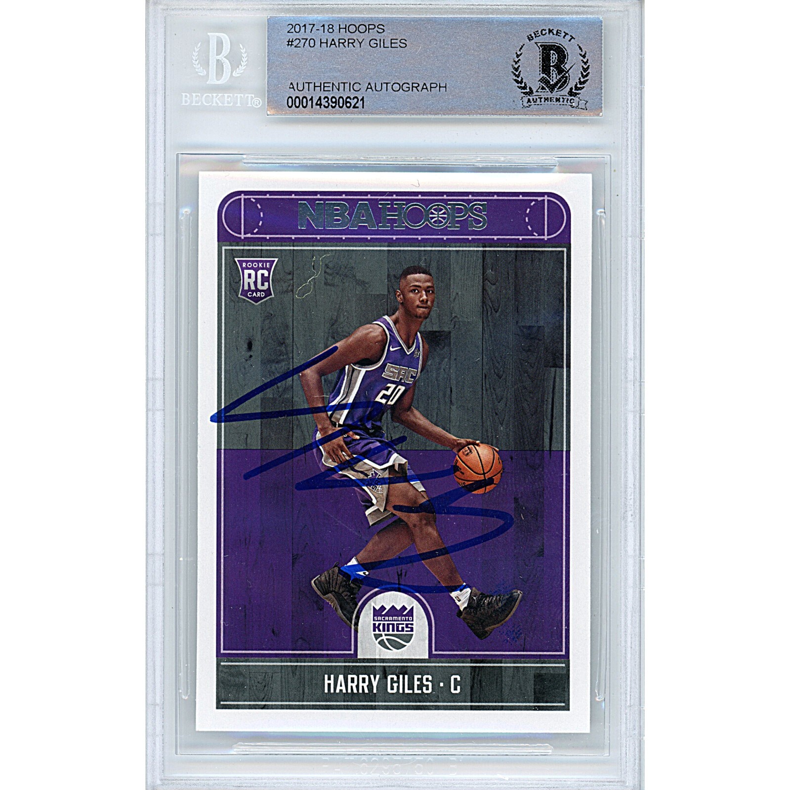 Harry Giles Sacramento Kings Auto 2017 Hoops Basketball BAS Autograph Auth Slab