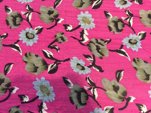 Unbranded Rectangular Scarf Pink, Blue, Gray Floral Design w/ Tassels - Picture 2 of 5