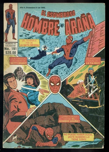 El Asombroso Hombre Araña #191 La Gata Negra, Spider-Man Comic 1983