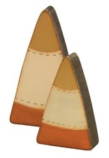 Primitive Wooden CANDY CORN Shelf Sitters Halloween 2 Piece Set