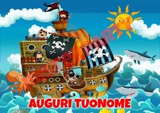 Cialda - Ostia per torte Pirati rettangolare personalizzabile! Anche grande A3!