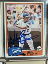 2 John Stearns autographed TOPPS baseball cards