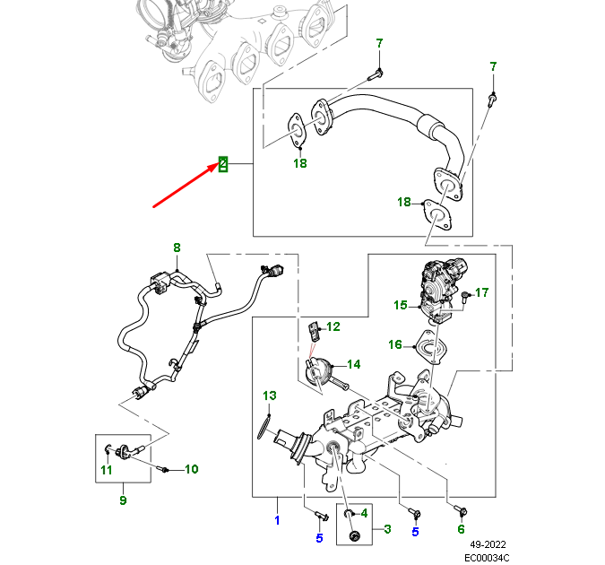 JAGUAR F-PACE X761 EGR Crossover Tube JDE40913 NEW GENUINE | eBay UK
