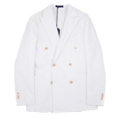 Imperfect NWT Boglioli White Twill Cotton 'K Jacket' Blazer 34S Sport Coat 