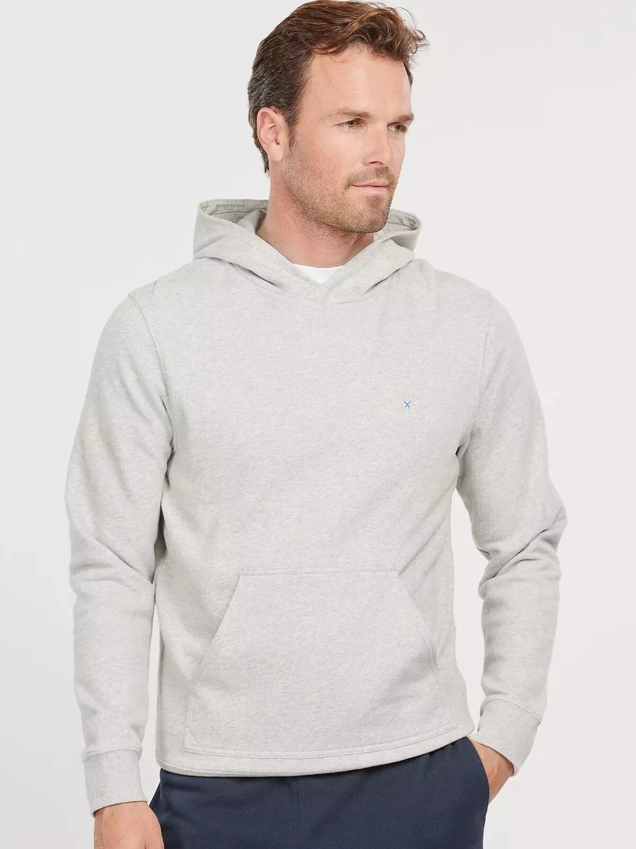Barbour Essentials Popover Hoodie - Grey Marl - Size XXL | eBay
