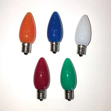 25 Opaque Multi-Color C9 LED Christmas Light Bulbs LED Replacement Bulb 