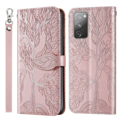 Leather Life Tree Wallet Phone Case For Samsung S26 S25 S24 S23 S22 S21 S20 S10