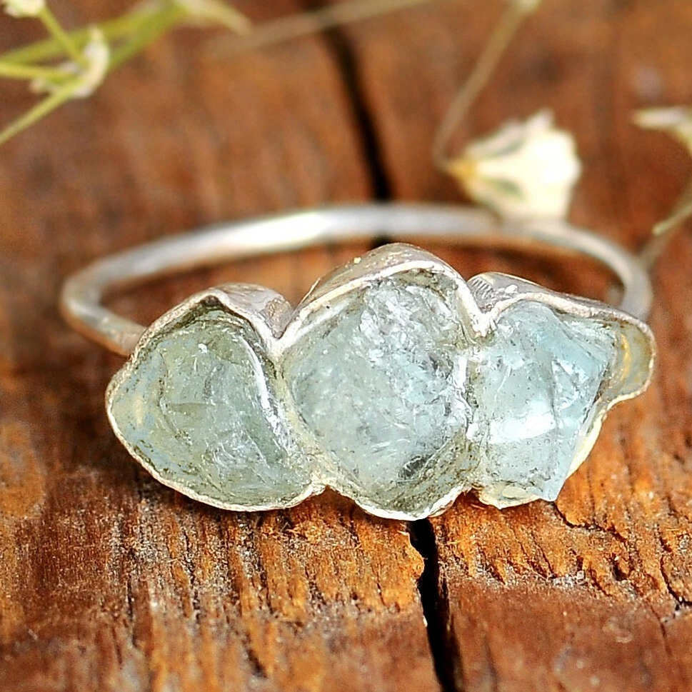 Uncut stone shop rings