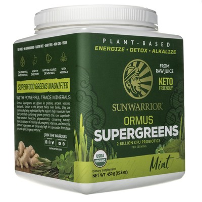 Sunwarrior Ormus SuperGreens Minze, 450 g